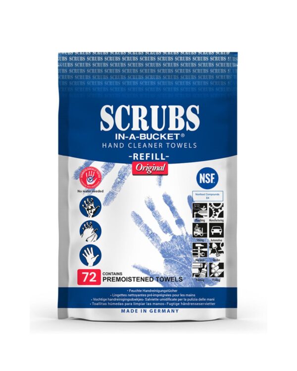 SCRUBS Hand Cleaning Towels – Refill Pack 72 Wipes